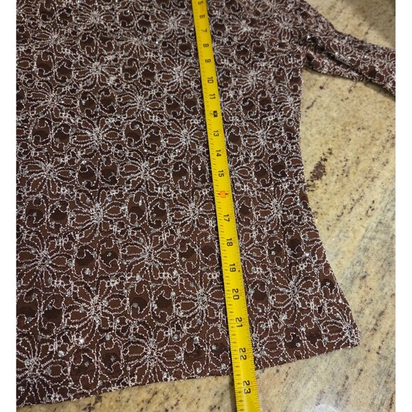 Lot of 4 j.t.b. Sz M Floral Stretch Evening Top Sparkle Holiday 3/4 Sleeve - Picture 8 of 16